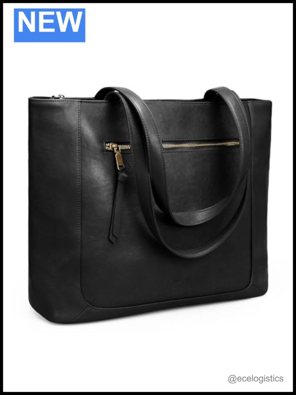 Genuine Leather Tote Bag Work Large Laptop 15.6 Padded Compartment